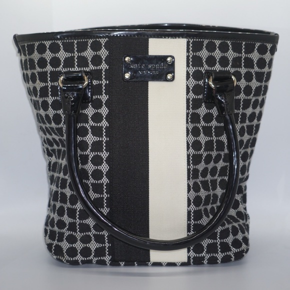 Kate Spade Wallet & Handbag Noel Daisy Stripe Black White - Picture 3 of 11